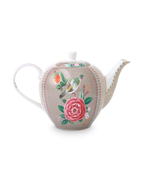 Blushing Birds Teekanne aus Porzellan, 17,8 x 25 x 17 cm, khakifarben