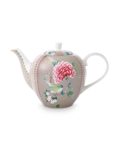 Blushing Birds Teekanne aus Porzellan, 17,8 x 25 x 17 cm, khakifarben