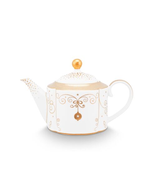 Royal Winter Teekanne aus weißem Porzellan, 13 x 24 x 15 cm