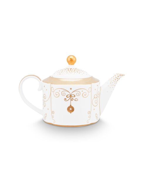 Royal Winter Teekanne aus weißem Porzellan, 13 x 24 x 15 cm