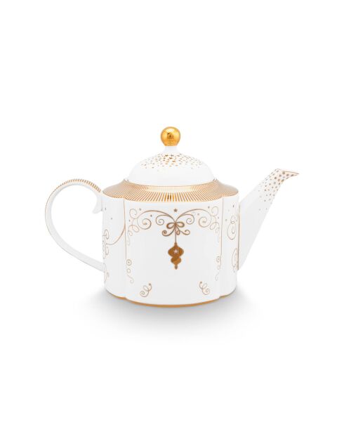 Royal Winter Weiße Porzellan-Teekanne, 16 x 18,7 x 18,3 cm