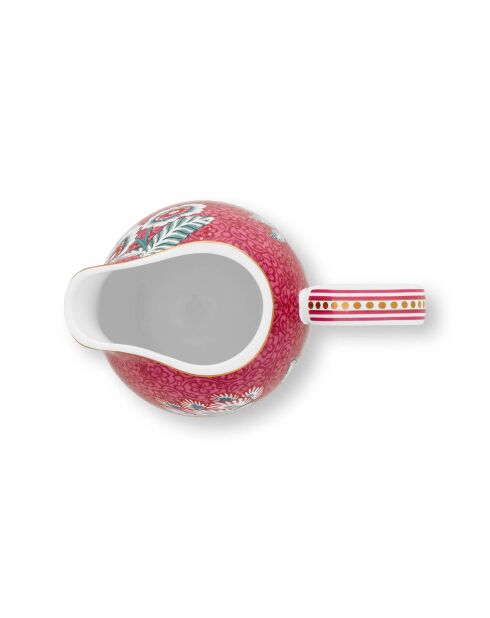 Flower Festival blaues kleines Porzellancremeglas - 7,5 x 12,5 x 10 cm