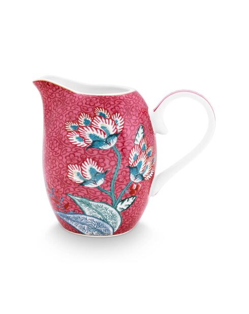 Petit pot à crème en Porcelaine Flower Festival bleu - 7.5x12.5x10 cm