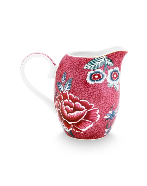 Petit pot à crème en Porcelaine Flower Festival bleu - 7.5x12.5x10 cm