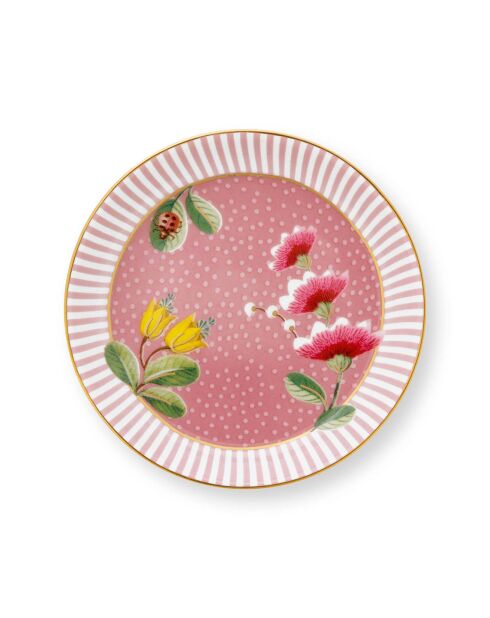 6 Repose sachet en Porcelaine  La Majorelle  roses - 9x9x1.8 cm