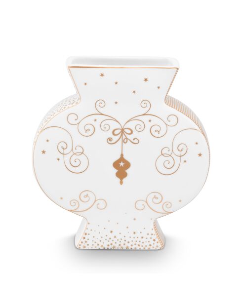 Vase plat en Porcelaine Royal Winter White blanc - 4.5x15.5x16.5 cm