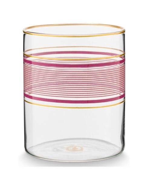 6 Verres à eau Pip Chique  roses - 7x7x8.5 cm