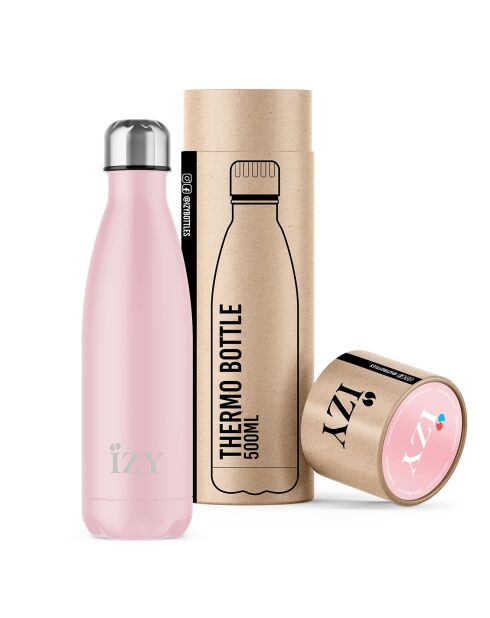 Roze originele isothermische fles - 7x7x27 cm