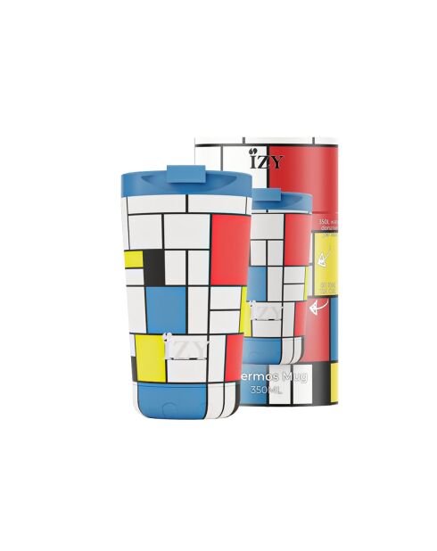 Mug Isotherme Artiste blanc - 8.5x8.5x20 cm