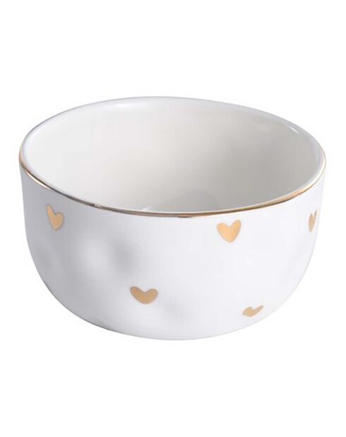4 Bols à encas en Porcelaine  Heart To Heart blancs - 9.5x9.5x5.1 cm