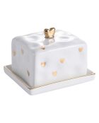 Beurrier en Porcelaine Heart To Heart blanc - 8.9x10.8x8.9 cm