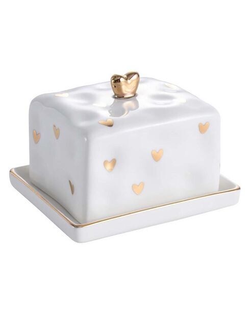 Beurrier en Porcelaine Heart To Heart blanc - 8.9x10.8x8.9 cm