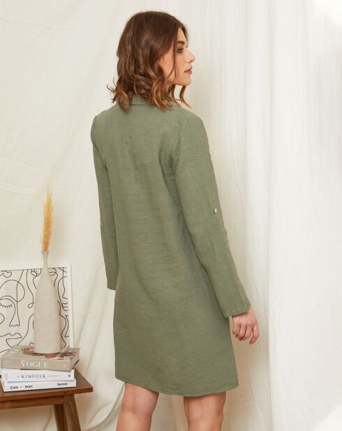 Robe 100% Lin Naomie kaki