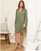 Robe 100% Lin Naomie kaki