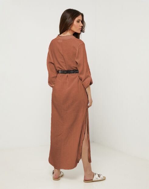 Robe 100% Lin Astrid rouille
