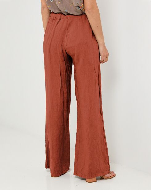 Pantalon 100% Lin Riga rouille