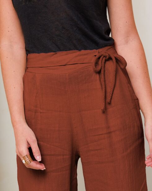 Pantalon 100% Lin Jade rouille