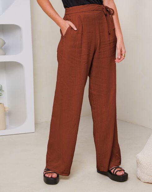 Pantalon 100% Lin Jade rouille