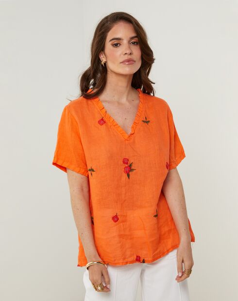 Top 100% Lin Armelle orange