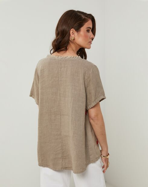 Top 100% Lin Armelle taupe