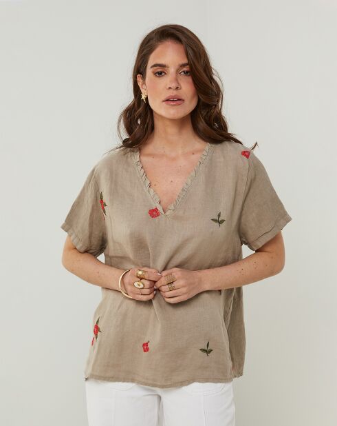 Top 100% Lin Armelle taupe