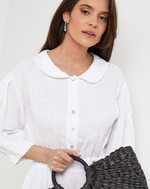 Robe 100% Lin Shana blanche