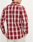 Chemise droite Geev à carreaux rouge