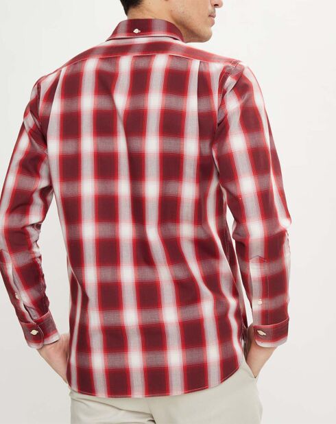Chemise droite Geev à carreaux rouge