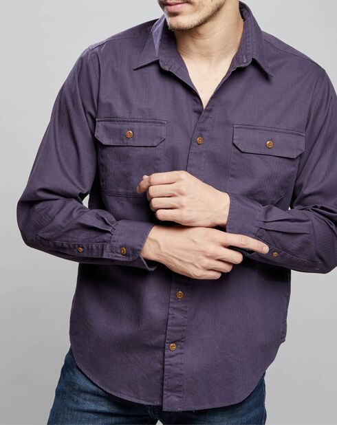 Chemise droite Gush en Coton bleu violine