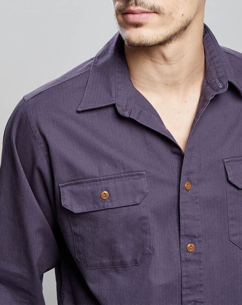 Chemise droite Gush en Coton bleu violine