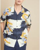 Chemise Faraway imprimée écru/marine