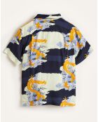 Chemise Faraway imprimée écru/marine