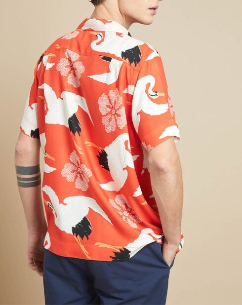 Chemise Faraway imprimée orange