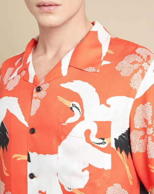 Chemise Faraway imprimée orange