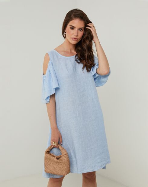 Robe 100% Lin Meline ciel