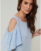 Robe 100% Lin Meline ciel