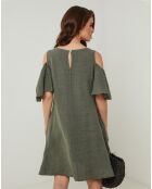 Robe 100% Lin Meline kaki