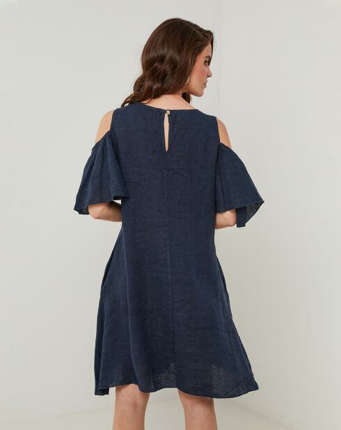 Robe 100% Lin Meline marine