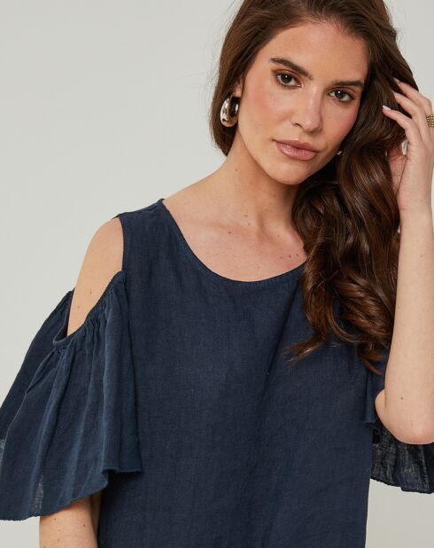 Robe 100% Lin Meline marine