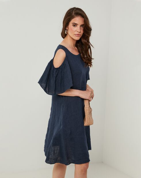 Robe 100% Lin Meline marine