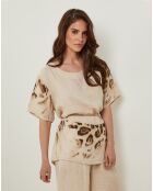 Top 100% Lin Sacha taupe