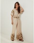 Pantalon 100% Lin Linda beige