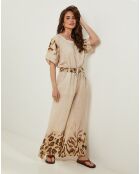 Pantalon 100% Lin Linda beige