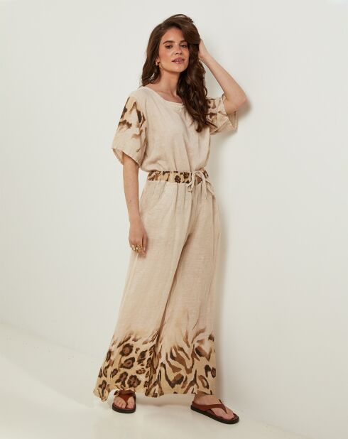 Pantalon 100% Lin Linda beige