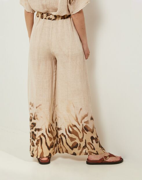 Pantalon 100% Lin Linda beige