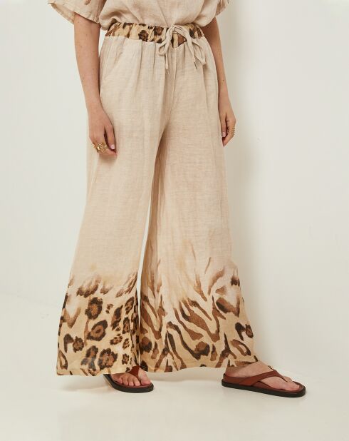 Pantalon 100% Lin Linda beige