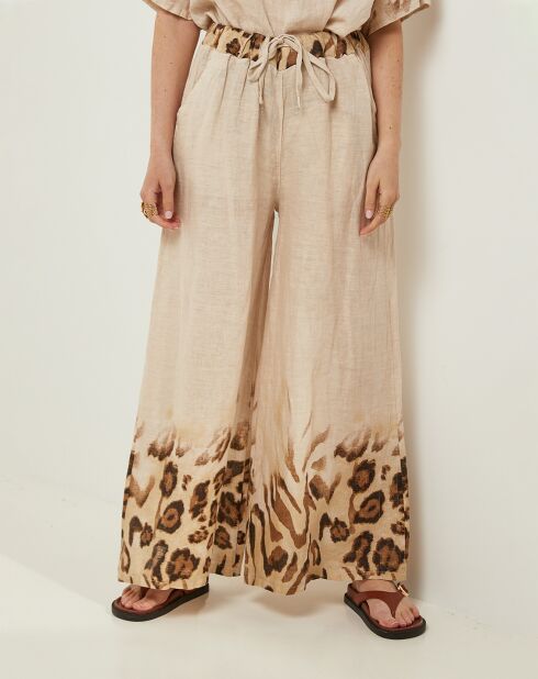 Pantalon 100% Lin Linda beige