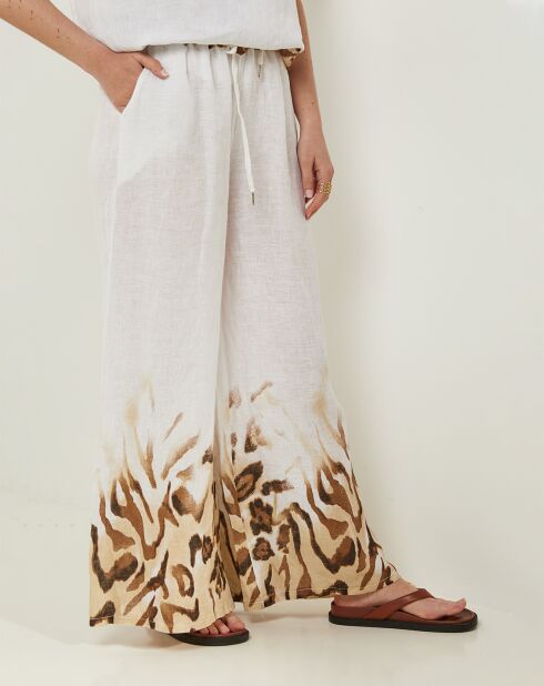 Pantalon 100% Lin Linda blanc