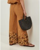 Pantalon 100% Lin Linda camel