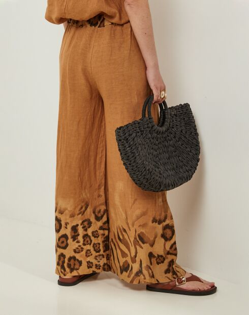 Pantalon 100% Lin Linda camel